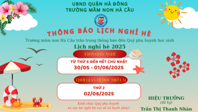 THÔNG BÁO LỊCH NGHỈ HÈ 2024-2025