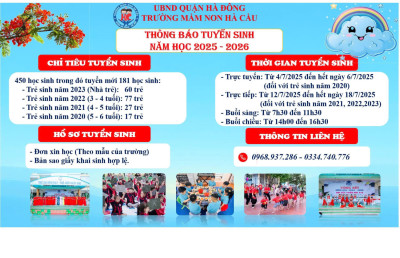 THÔNG BÁO TUYỂN SINH NĂM HỌC 2025-2026